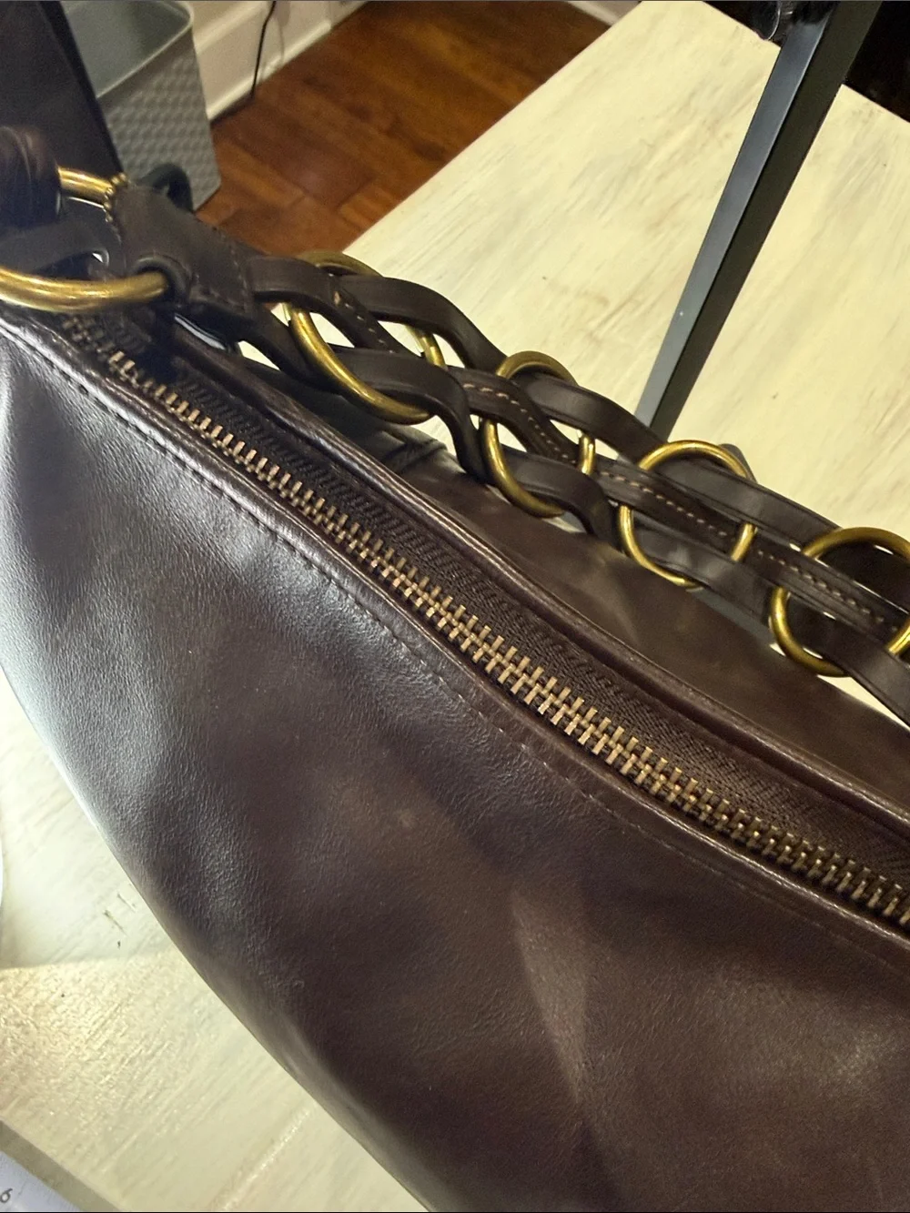 RARE Y2K Chocolate Brown Pinnacle Legacy Bohemian Large Duffle-EUC